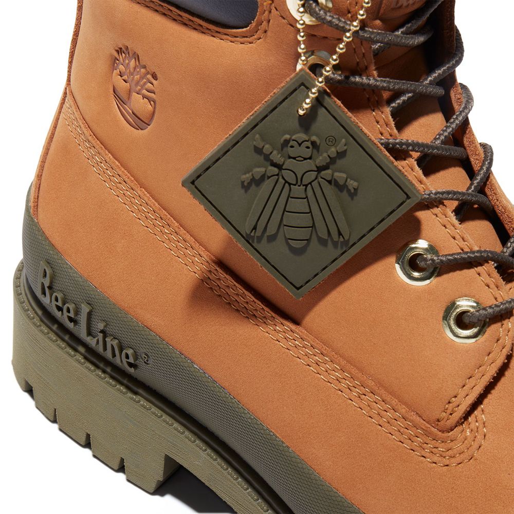 Bototos Timberland Hombre 6-Inch Bee Line X Waterproof Rubber Toe Marrones - Chile KZN-297643